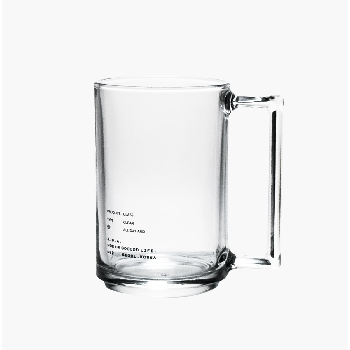 올데이 클리어 글라스 레터링 머그컵 All day clear glass mug