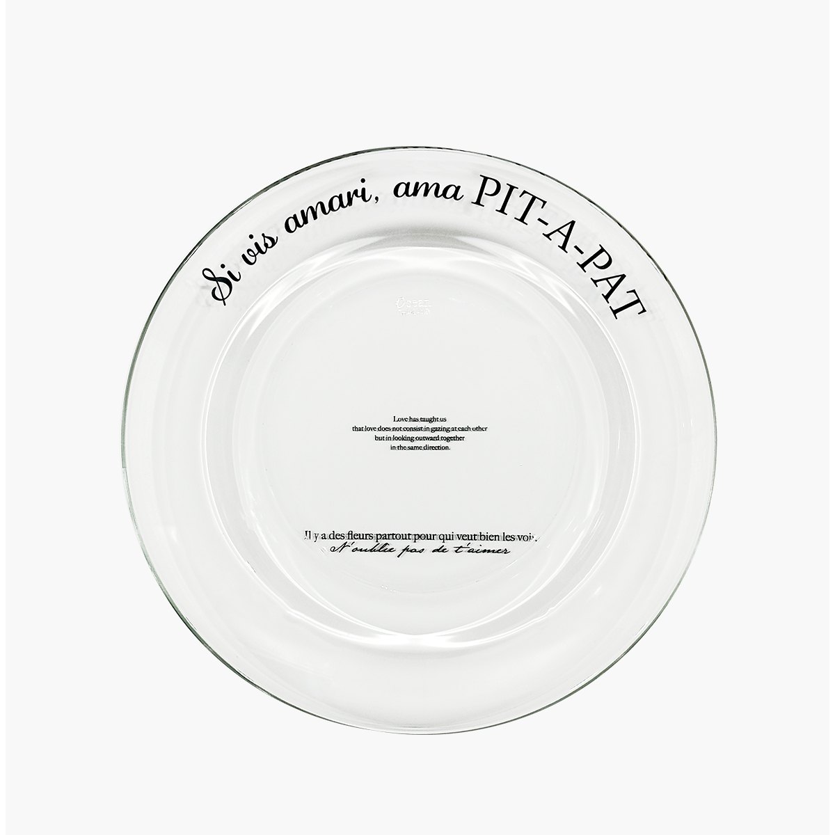 [RENEWAL] 핏어팻 레터링 원형 유리 딥 플레이트 접시 PIT-A-PAT