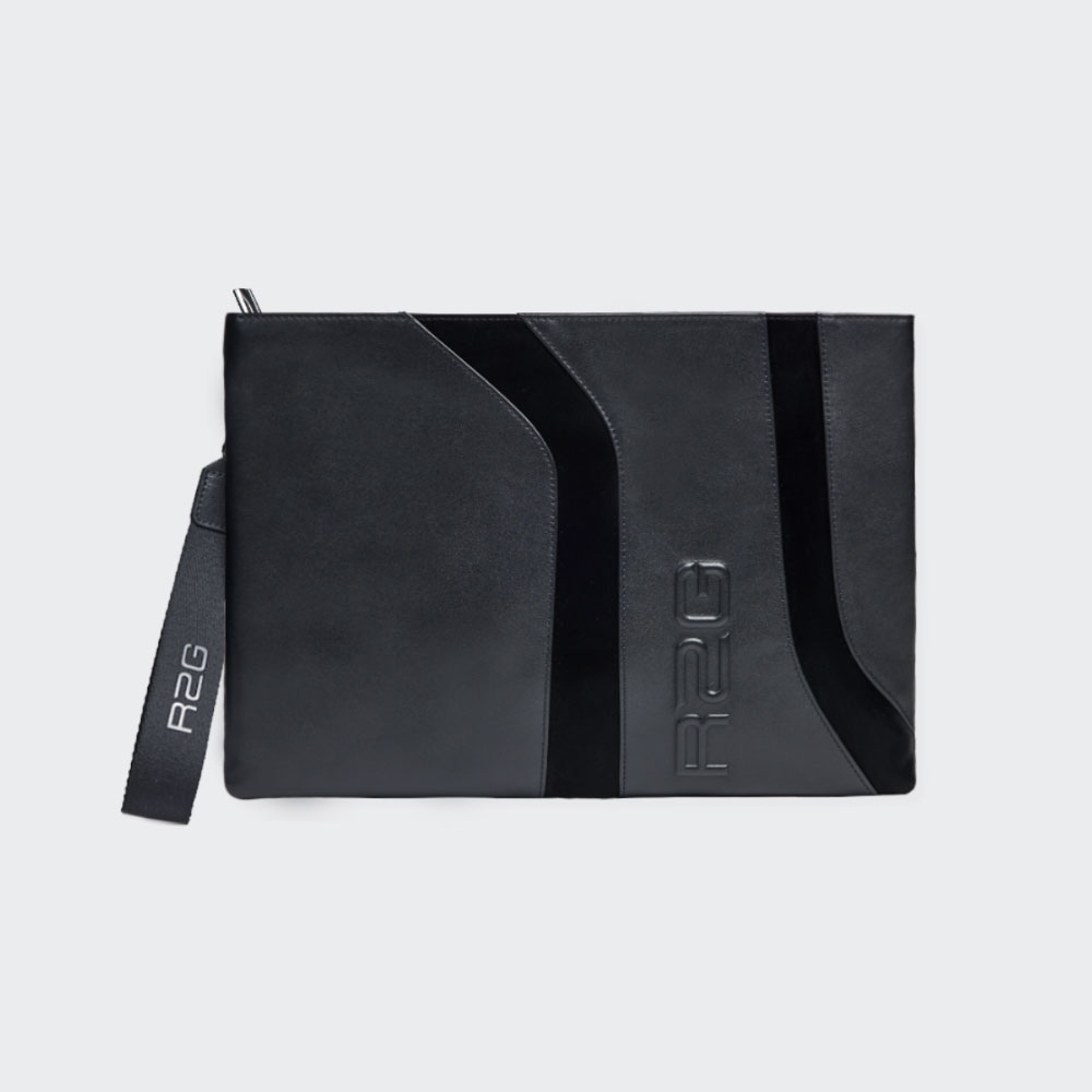 Hand-made Leather Clutch Bag - Black