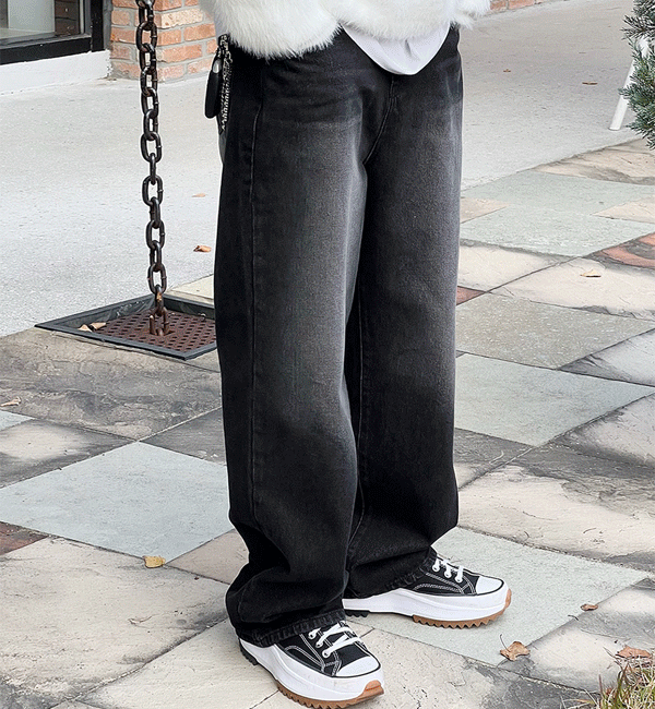 Kite wide washing denim pants (1color)