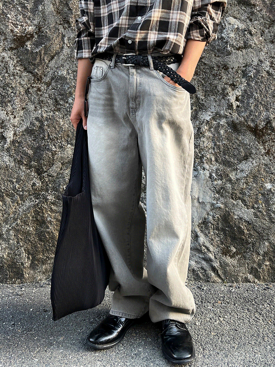 Grit tin gray washing denim (1color)