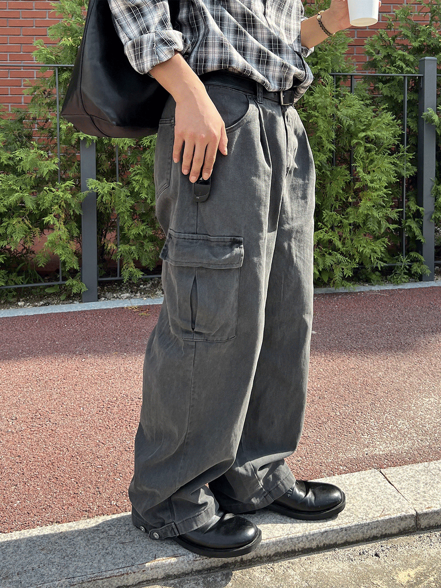 [아슬라추천] Tam pigment wide cargo pants (4color)