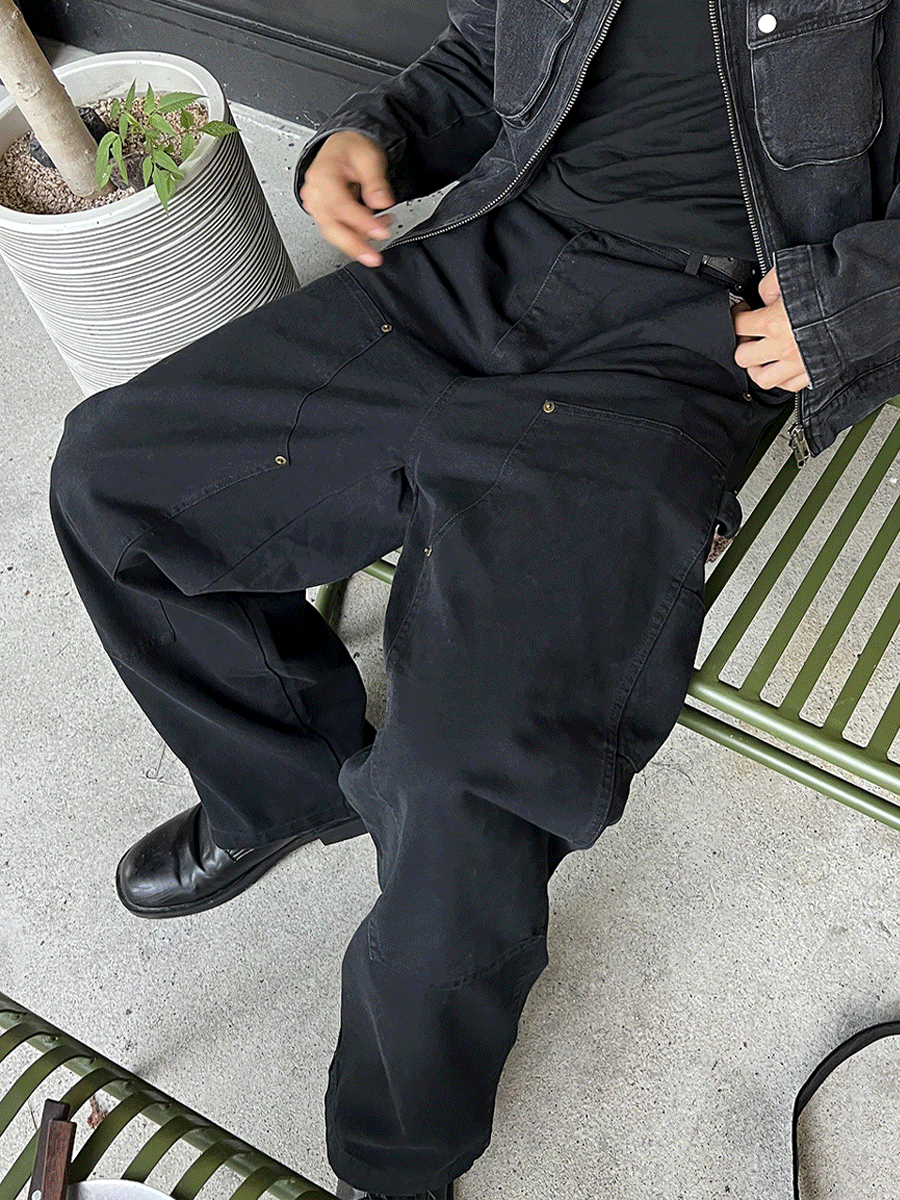 [하이퀄리티] Pain double knee cotton pants (3color)