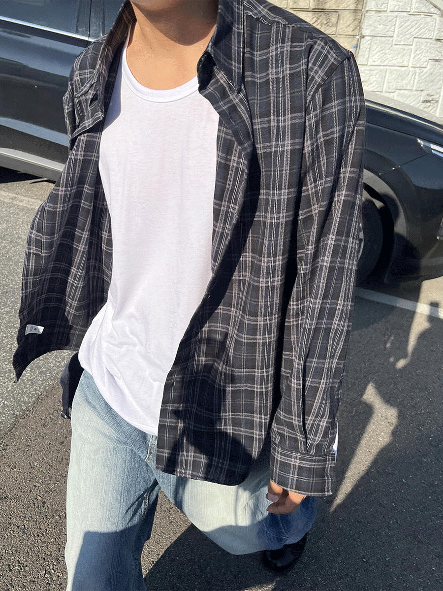 [사계절활용] Watt herringbone check shirts (3color)