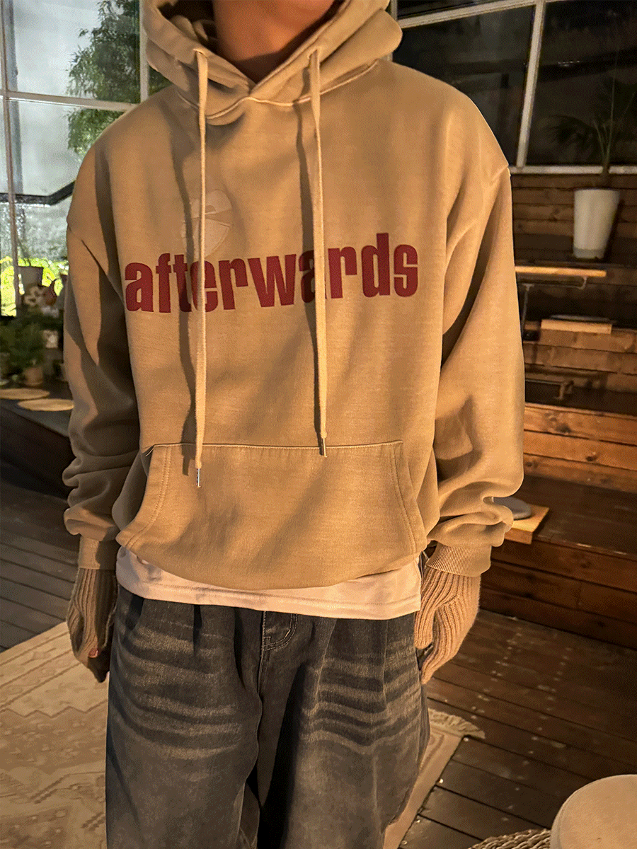 [피그먼트/기모] After lettering hoodie (3color)