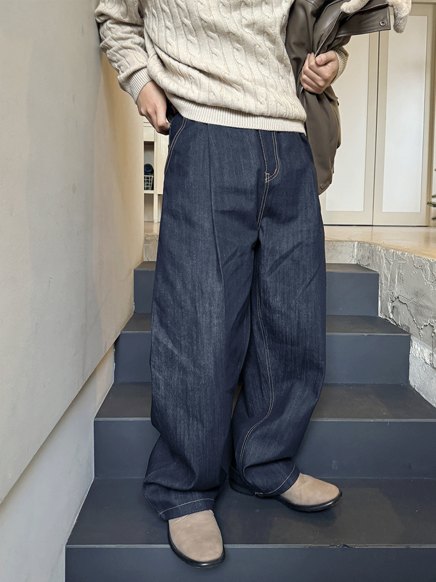 [아슬라추천] Angie wide tuck denim (2color)