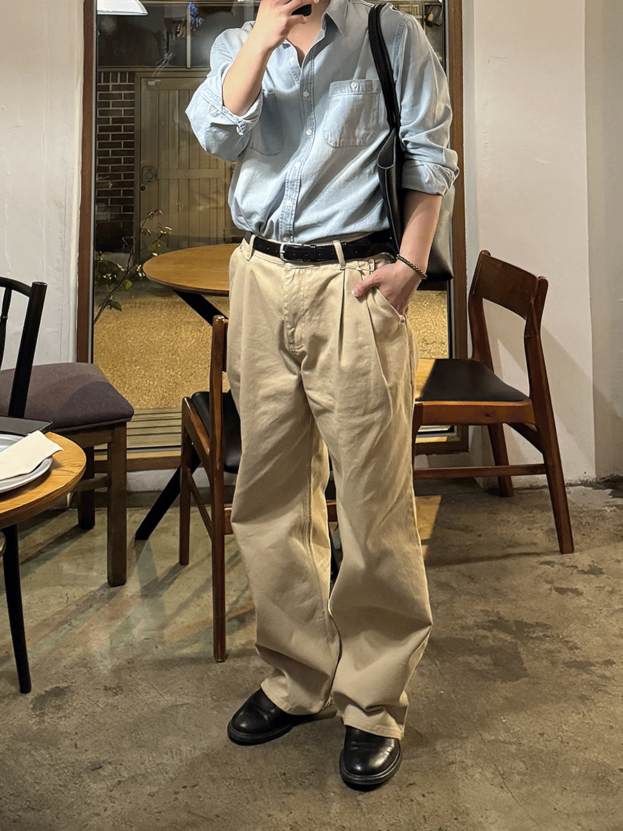 [데일리/추천] 샌디 리벳 투턱 와이드 코튼 팬츠 (4color)