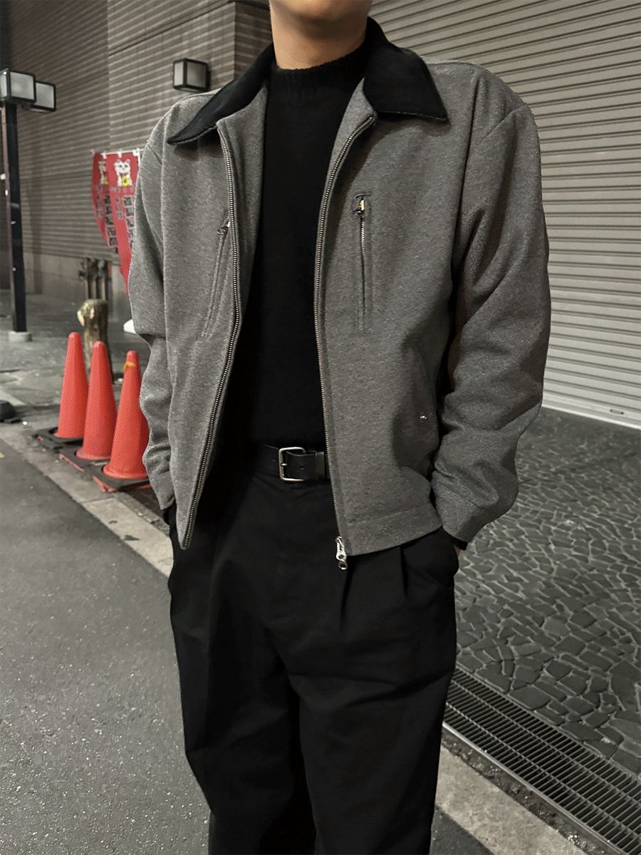[In Osaka] 코펜 배색카라 울 워크자켓 (2color)