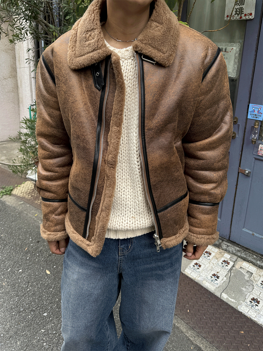 [In Osaka] 베이트 버클 레더 무스탕 (3color)