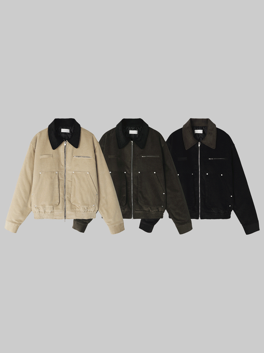 러스 패디드 코듀로이 워크 자켓 (3color)