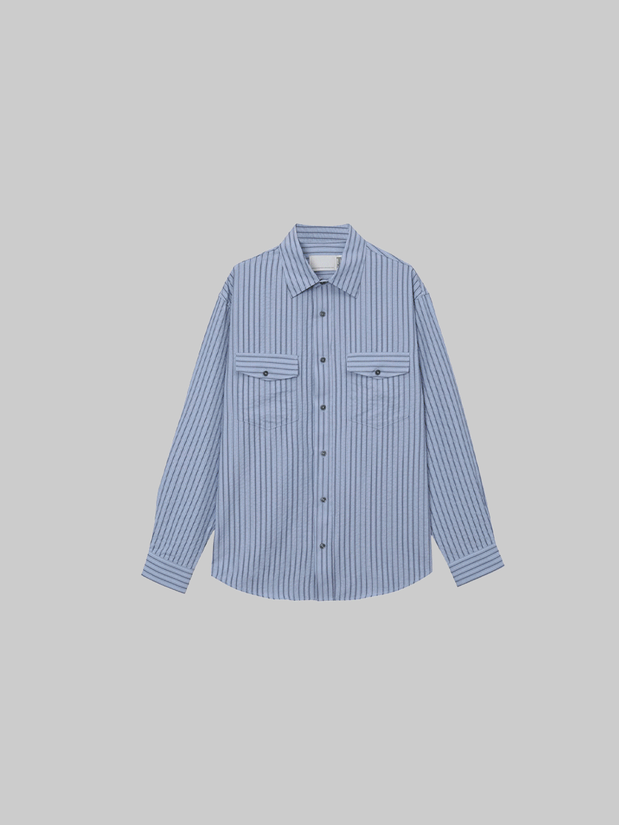 피트 투포켓 스트라이프 셔츠 (1color)