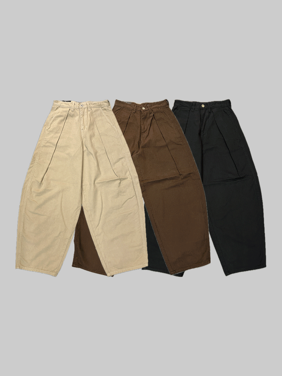 [In Fukuoka] 루트 백비조 사선절개 커브드 팬츠 (3color)