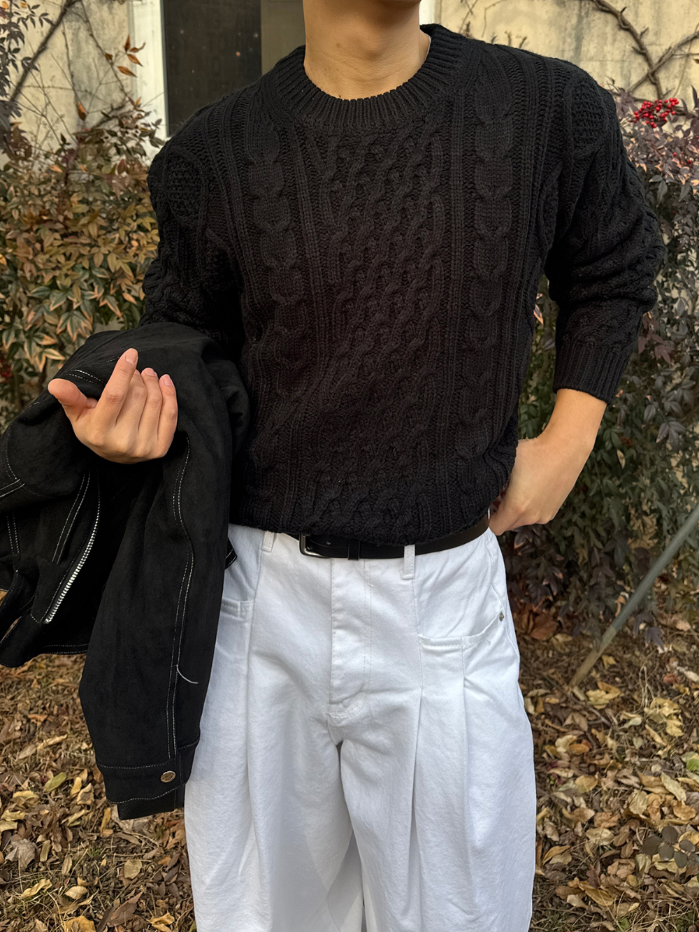 긴팔 티셔츠 모델 착용 이미지-S1L78