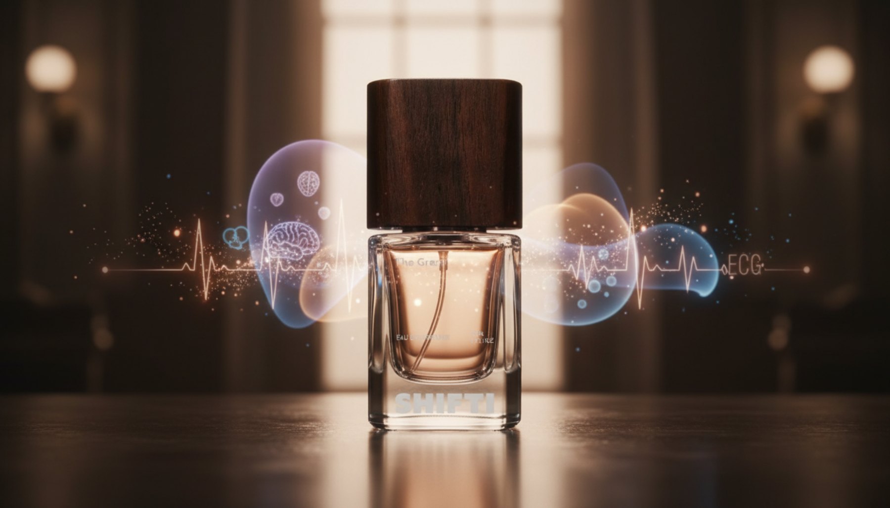 SHIFTI 향수와 뇌파 데이터가 결합된 브랜드 비주얼