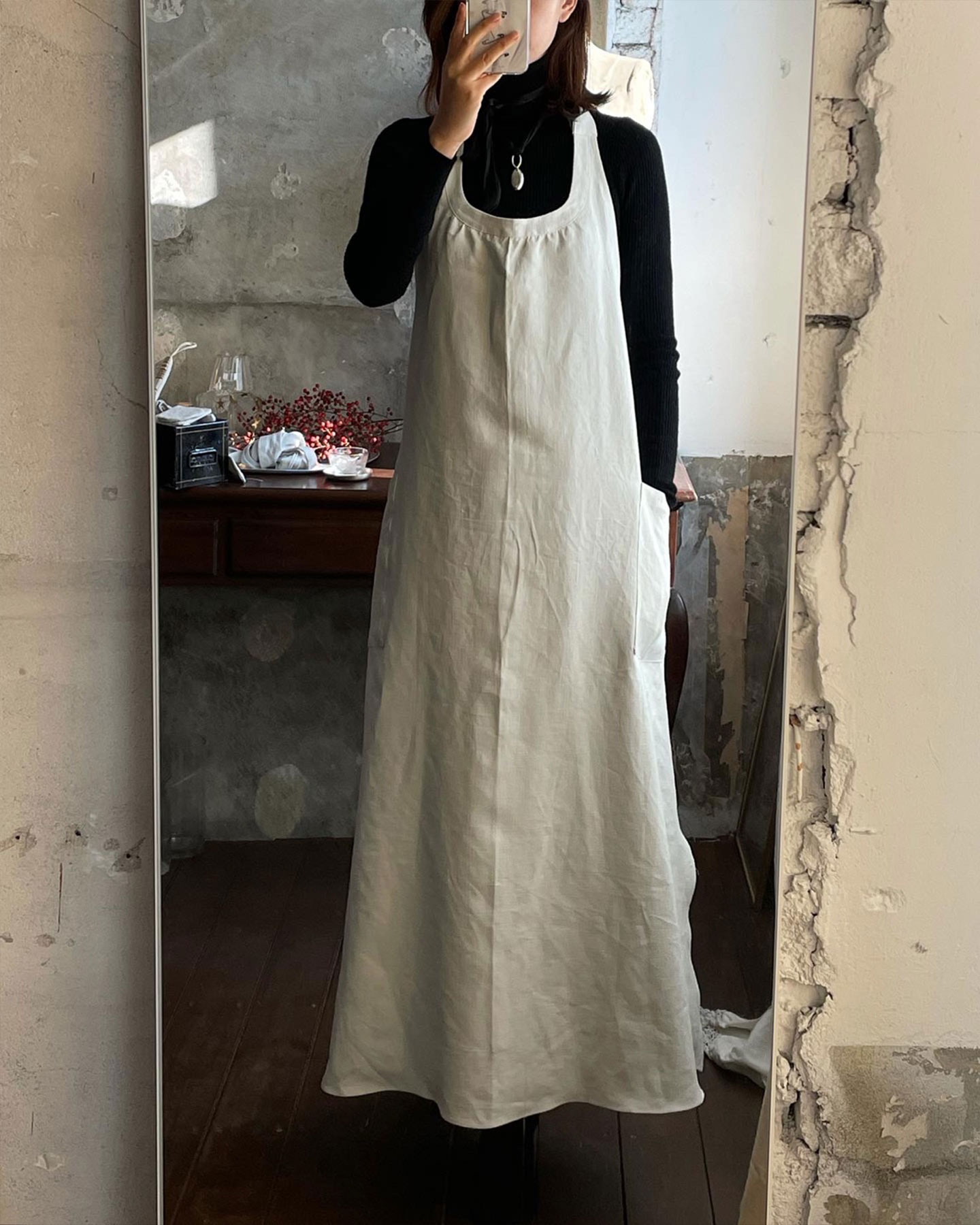 Round pleats dress apron