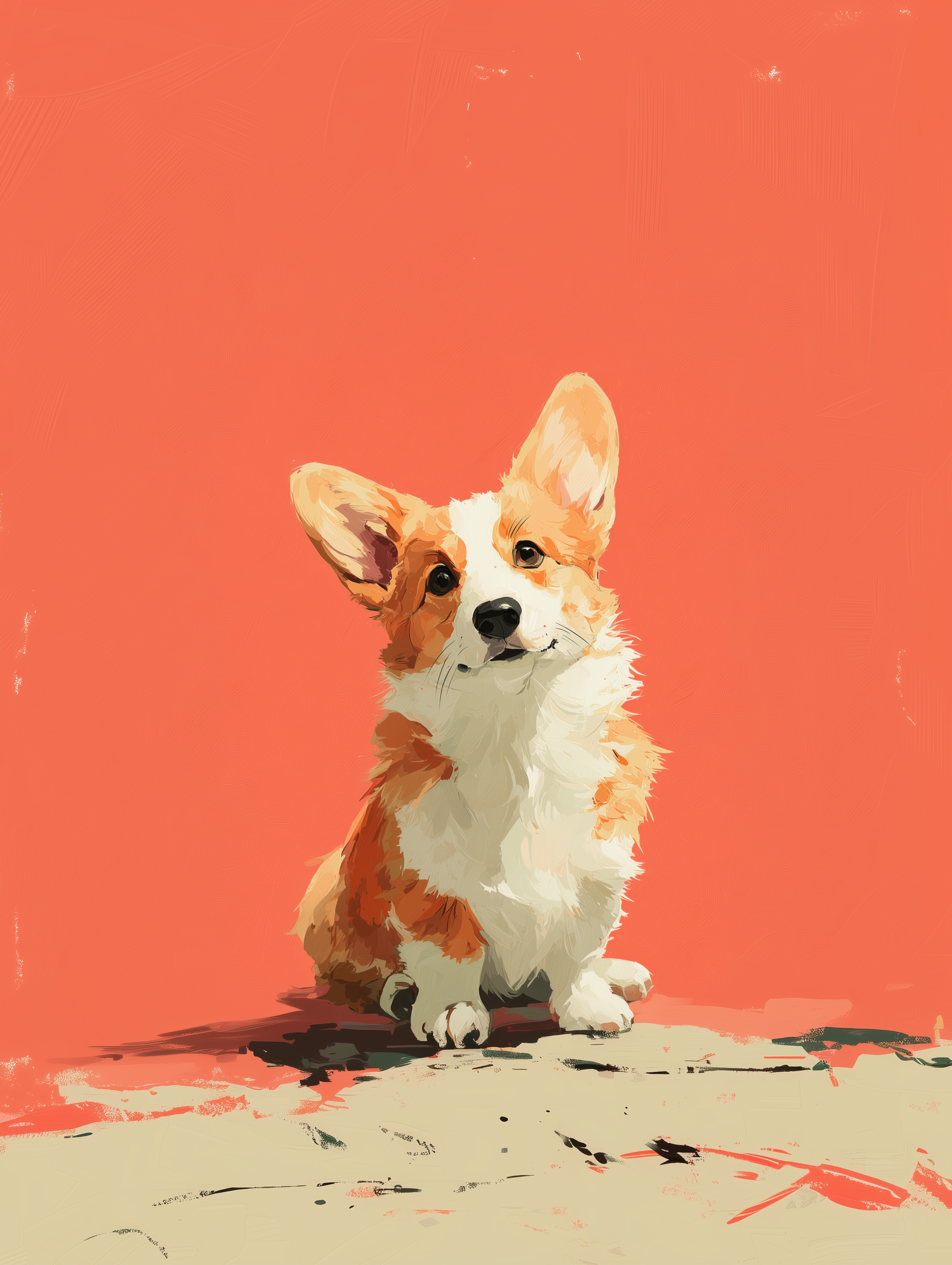 Orange Corgi - AI Welsh Corgi Art by mono100 | Vibrant Modern Dog ...