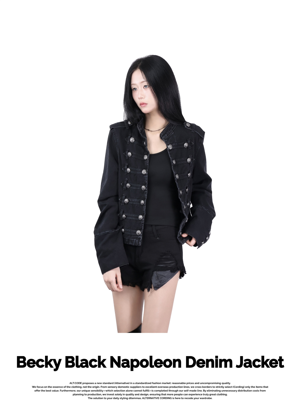 ALT:CODE Becky Black Napoleon Jacket