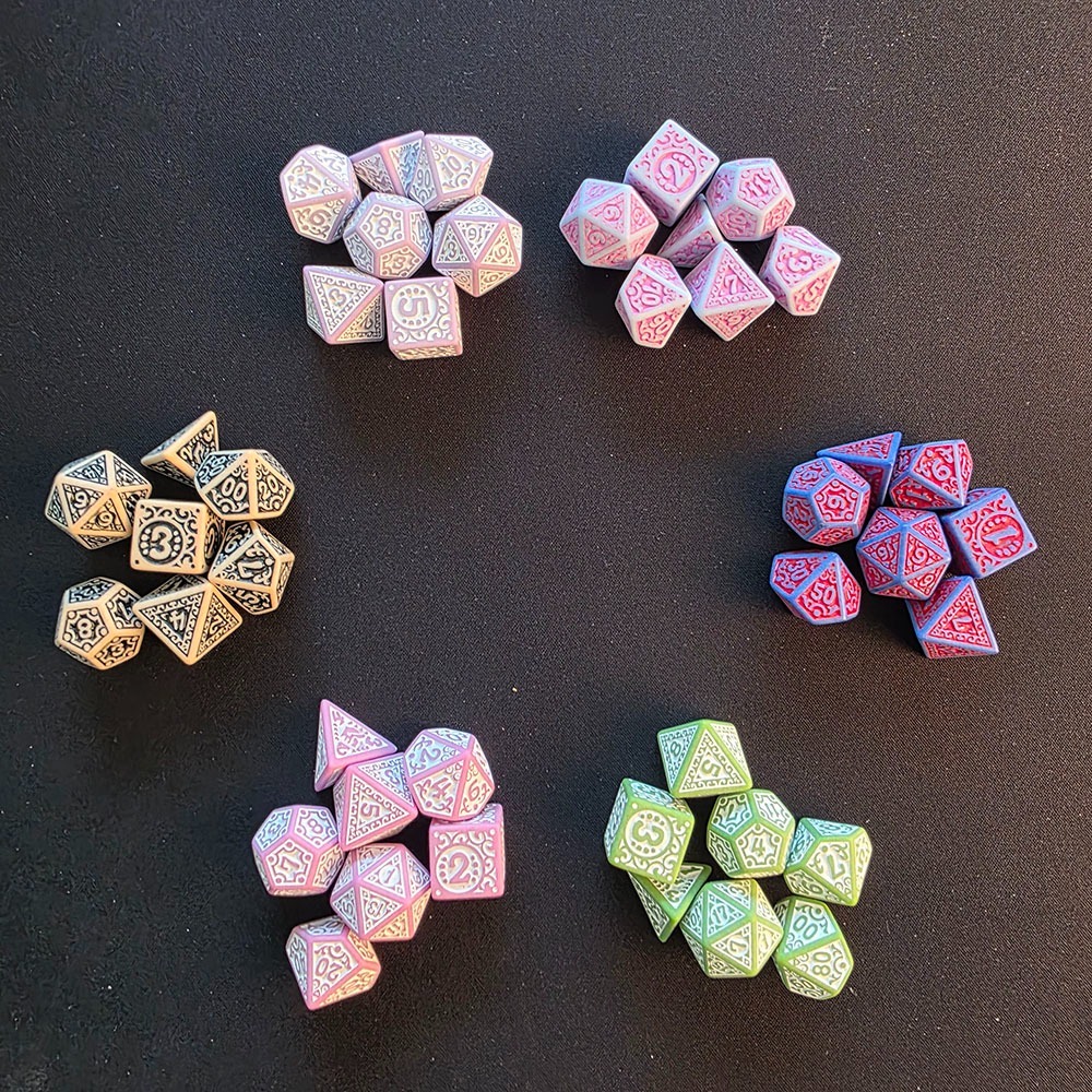 로커스라인 마법 룬 문양 TRPG 주사위 7종 세트 판타지 보드게임 | 로커스라인