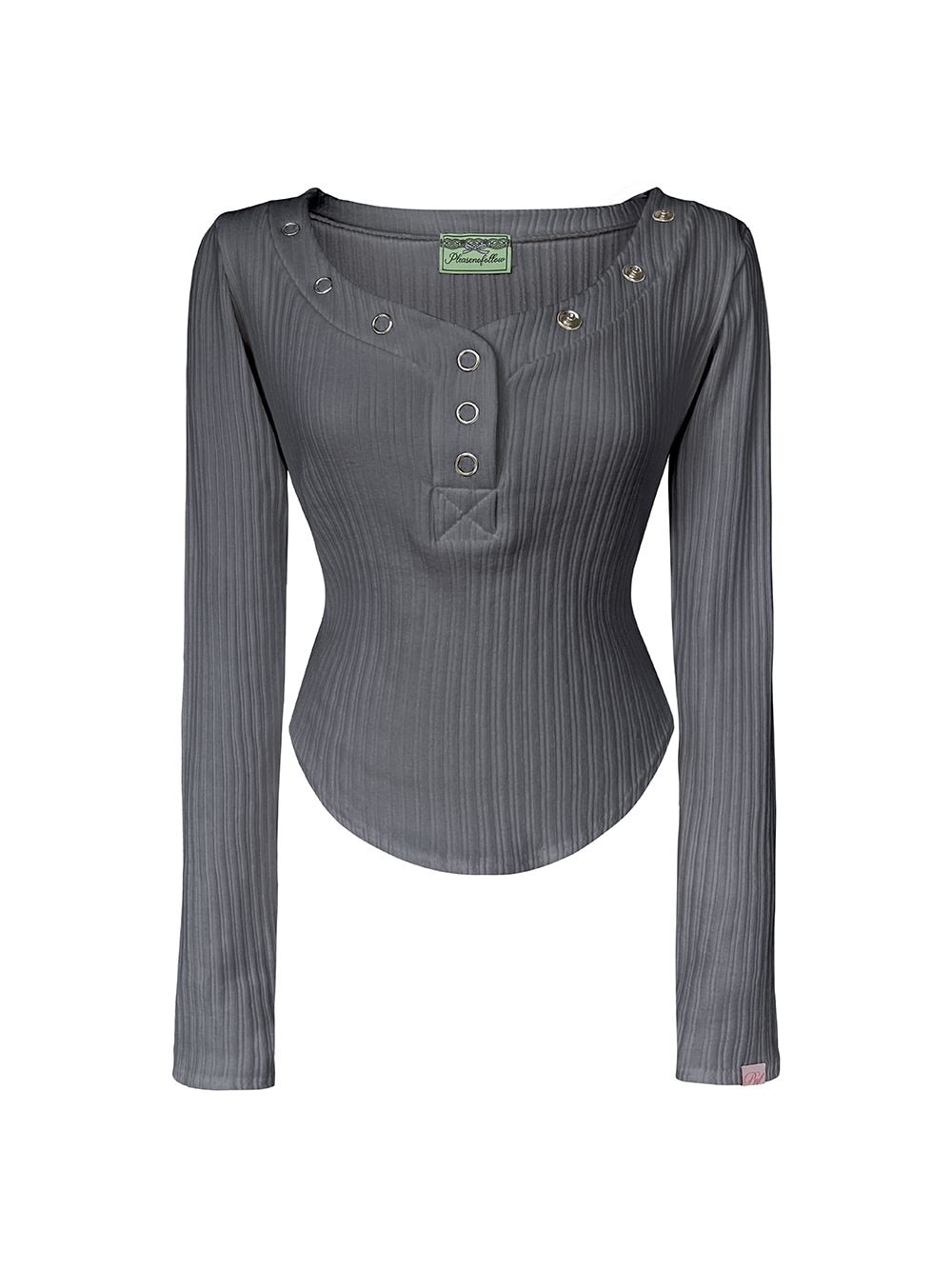 MUSINSA公式 | PLEASENOFOLLOW Bunny Snap Button Top ( Ver.1