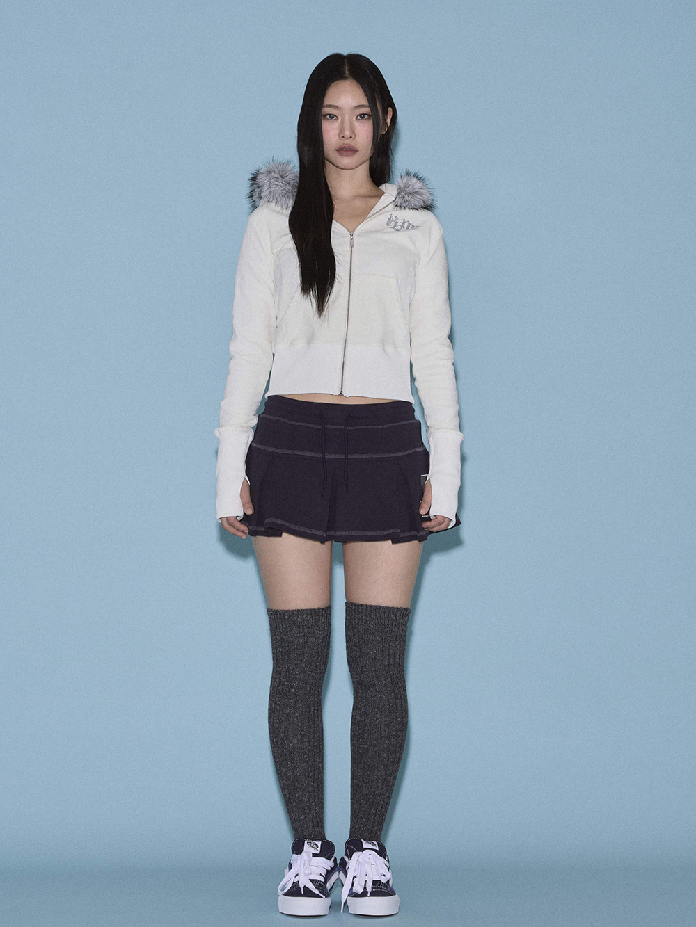 MUSINSA | PLEASENOFOLLOW Mari Fur Hoodie Jacket (Ver.2) (White)