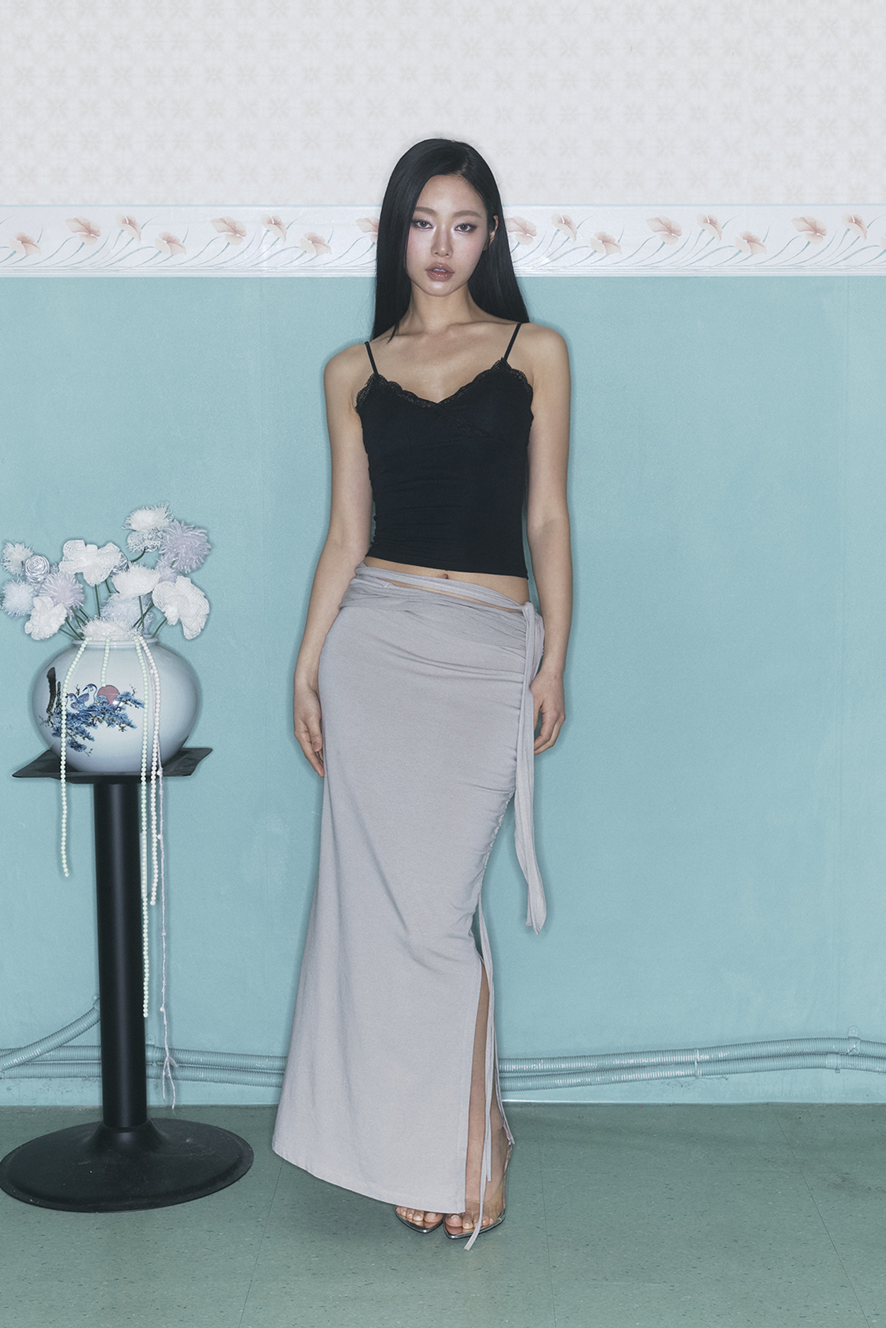PLEASENOFOLLOW FLORA LACE SLEEVELESS TOP - 9 COLORS BLACK