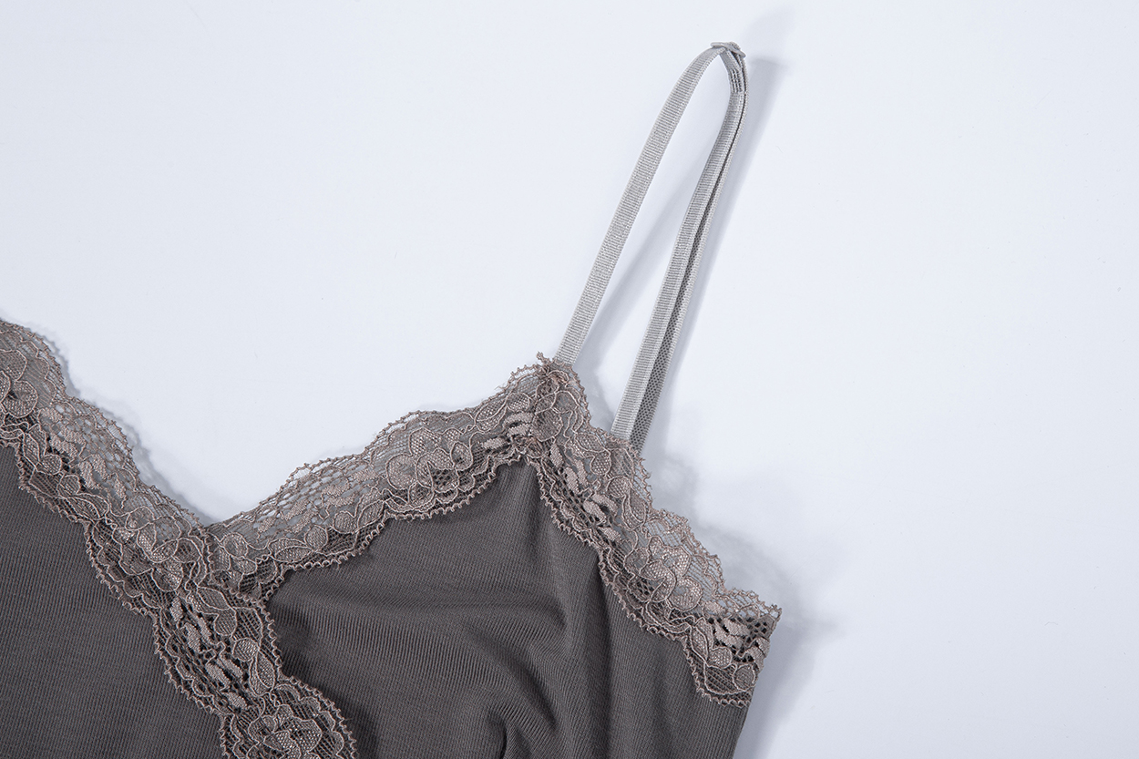 PLEASENOFOLLOW FLORA LACE SLEEVELESS TOP - 9 COLORS GREY
