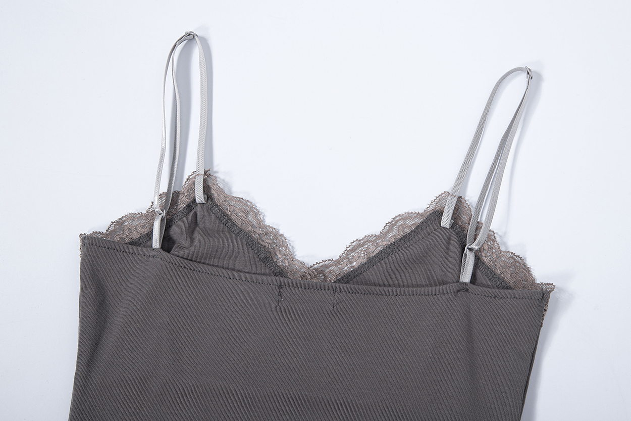 PLEASENOFOLLOW FLORA LACE SLEEVELESS TOP - 9 COLORS GREY
