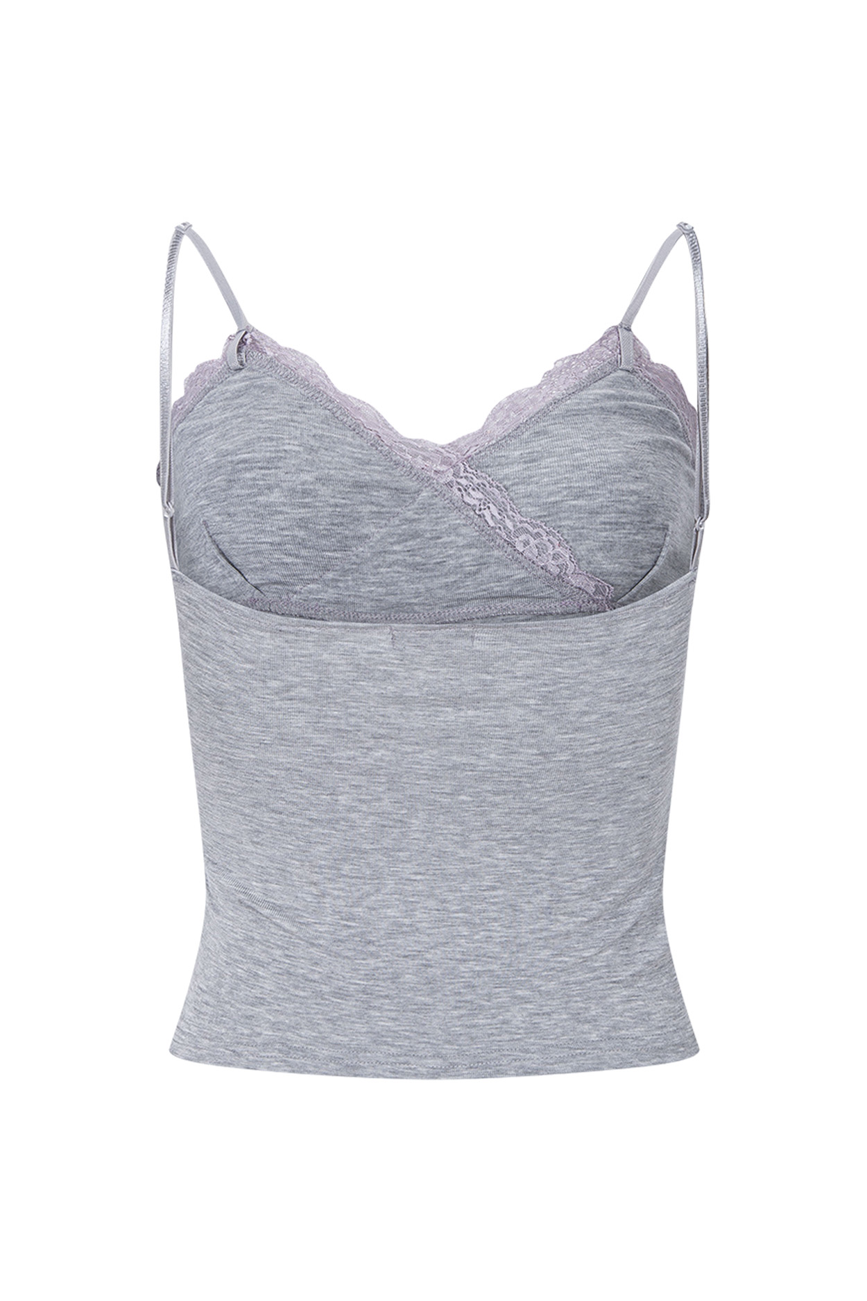 PLEASENOFOLLOW FLORA LACE SLEEVELESS TOP - 9 COLORS MELANGE GREY