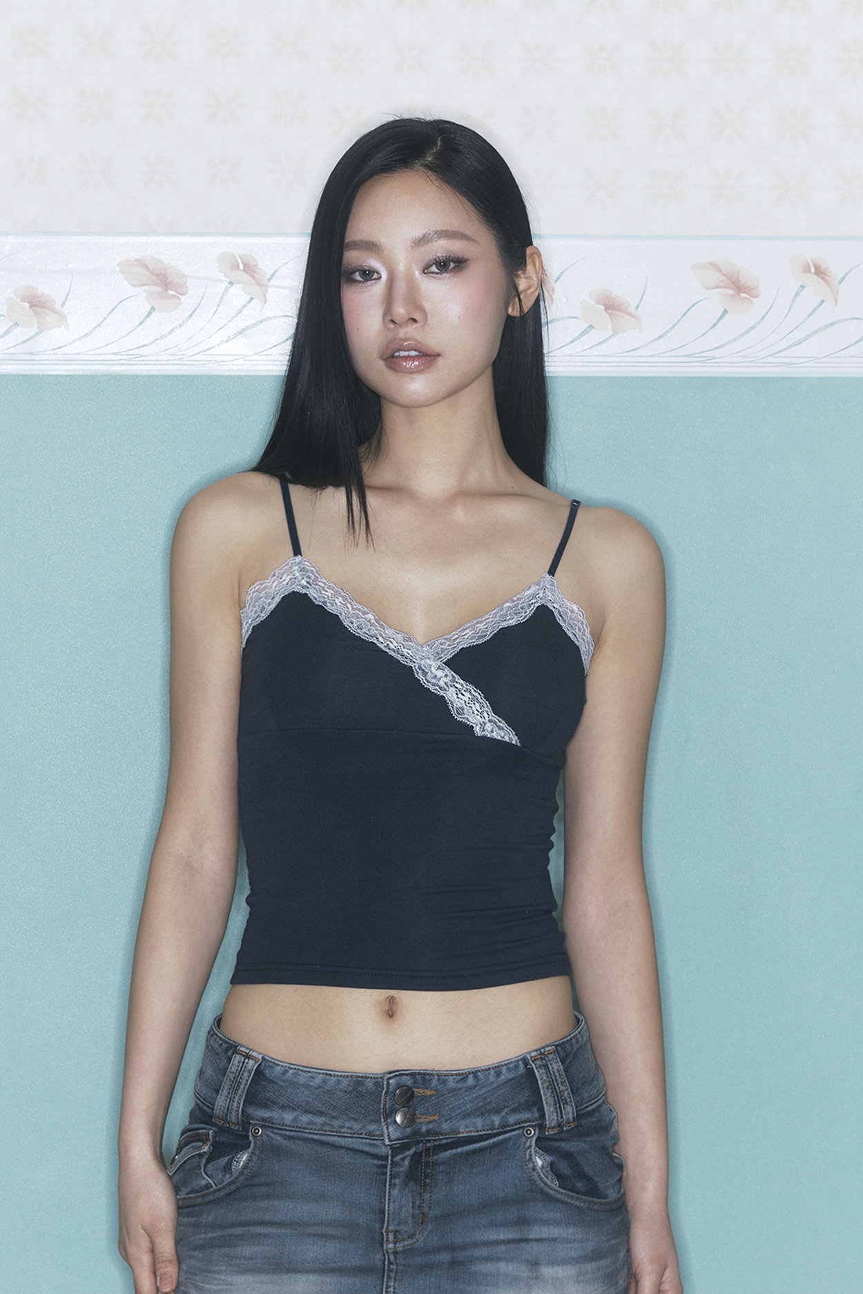 PLEASENOFOLLOW FLORA LACE SLEEVELESS TOP - 9 COLORS NAVY