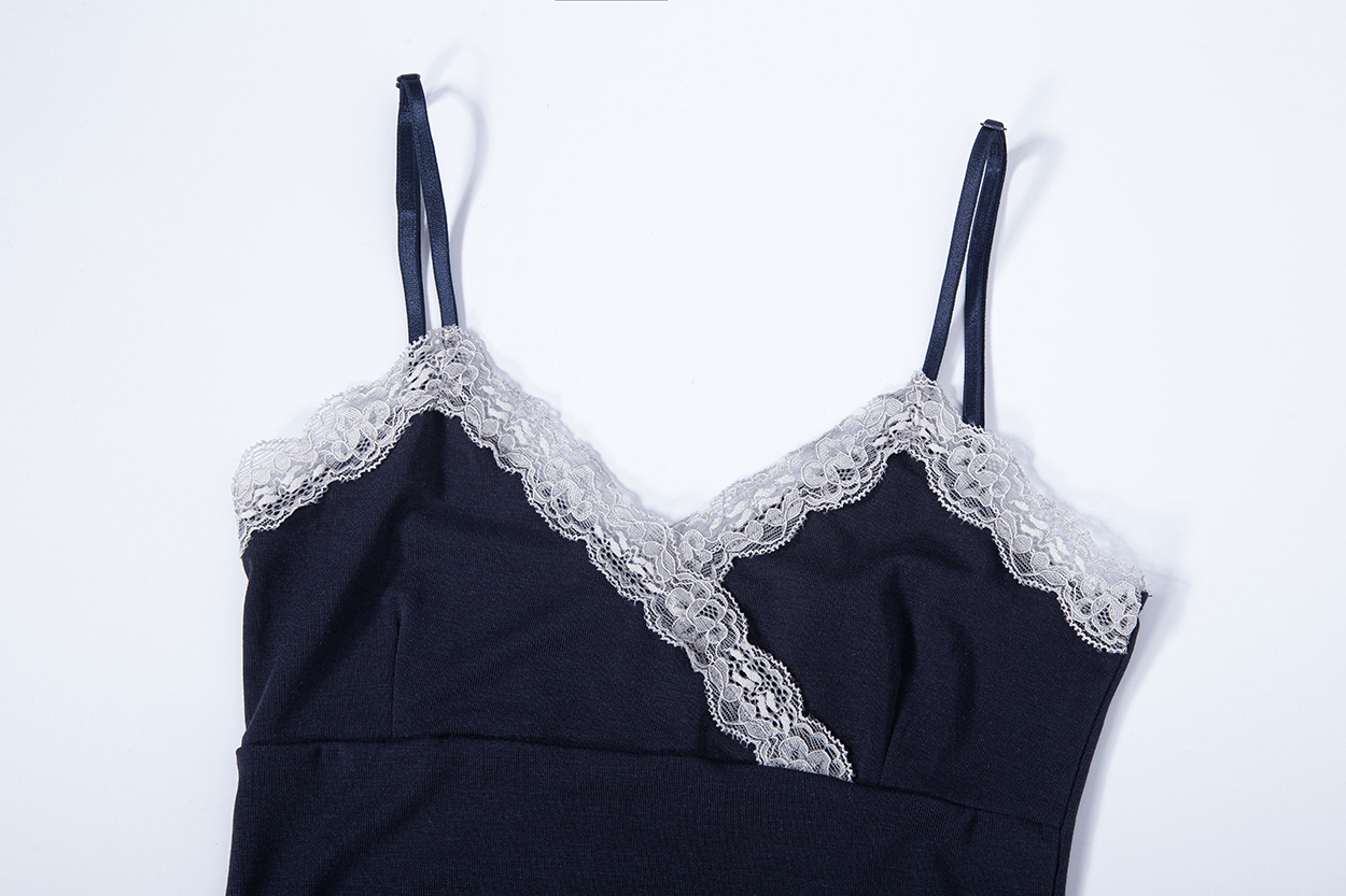 PLEASENOFOLLOW FLORA LACE SLEEVELESS TOP - 9 COLORS NAVY