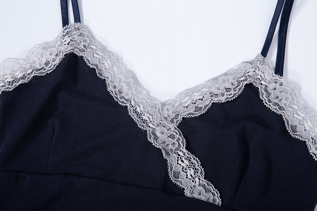 PLEASENOFOLLOW FLORA LACE SLEEVELESS TOP - 9 COLORS NAVY