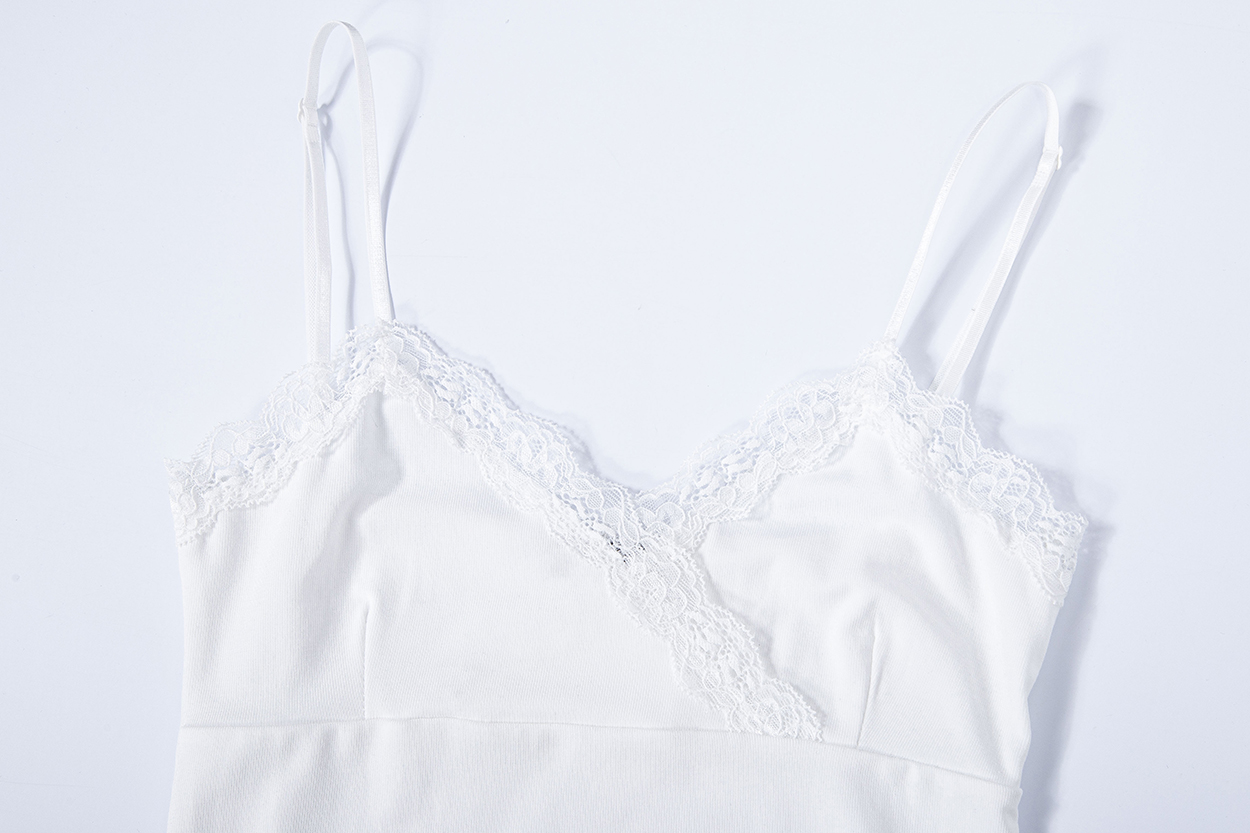 PLEASENOFOLLOW FLORA LACE SLEEVELESS TOP - 9 COLORS WHITE