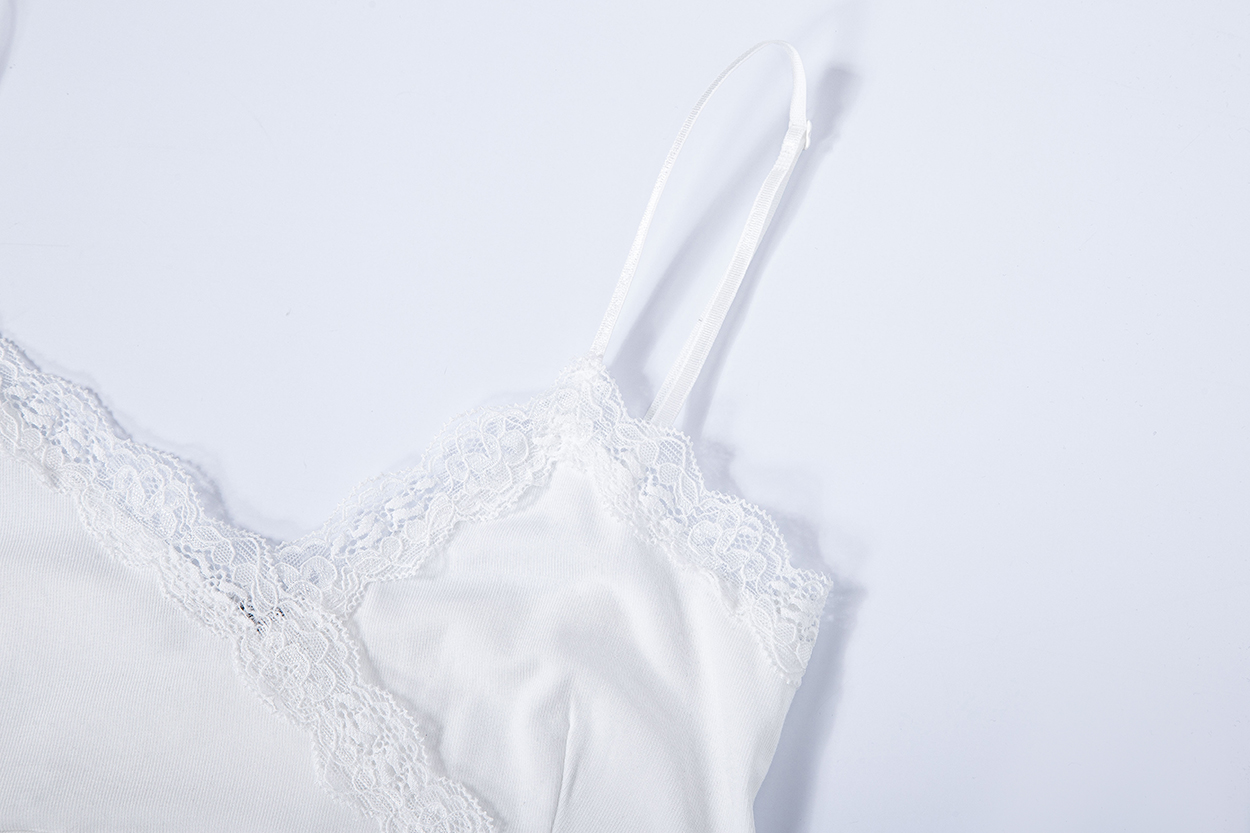 PLEASENOFOLLOW FLORA LACE SLEEVELESS TOP - 9 COLORS WHITE