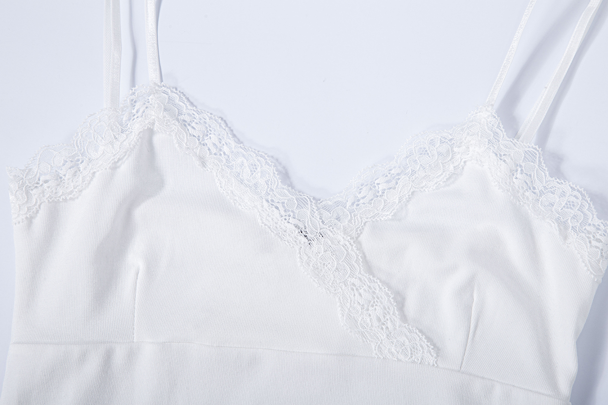 PLEASENOFOLLOW FLORA LACE SLEEVELESS TOP - 9 COLORS WHITE