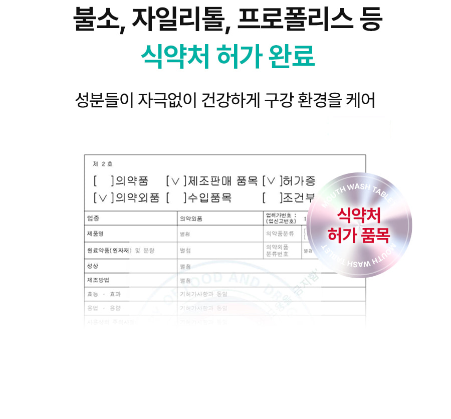 마우스워시 타블렛 민트향