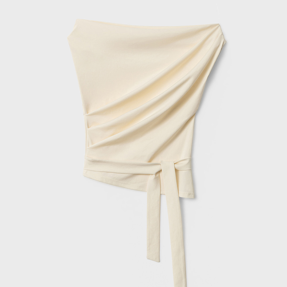 THE TOE Bol Drape Top / ivory M Gramit Drape Tied Top - Ivory