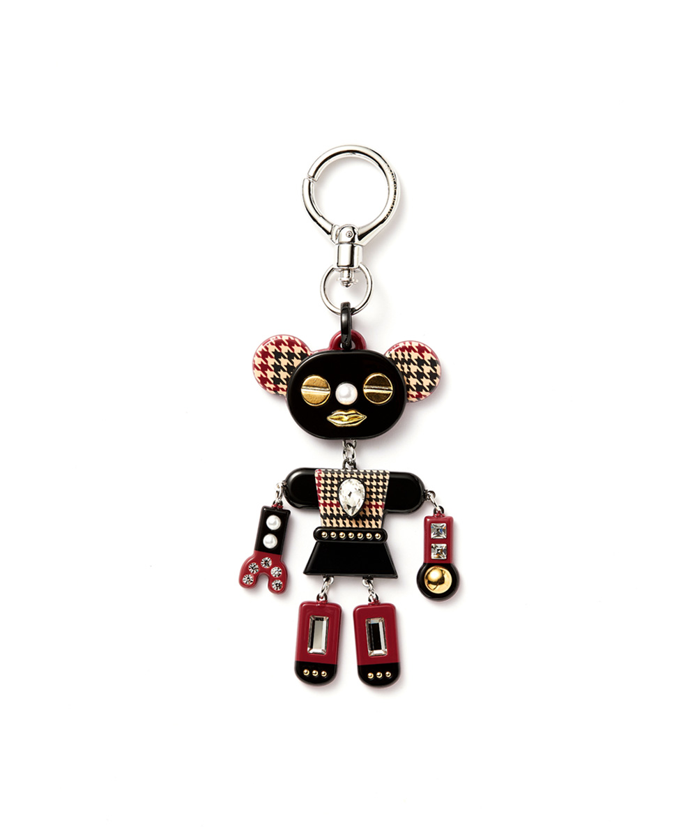 ROUND ROBOT KEYRING [BLACK] - GRAIN DE BEAUTE