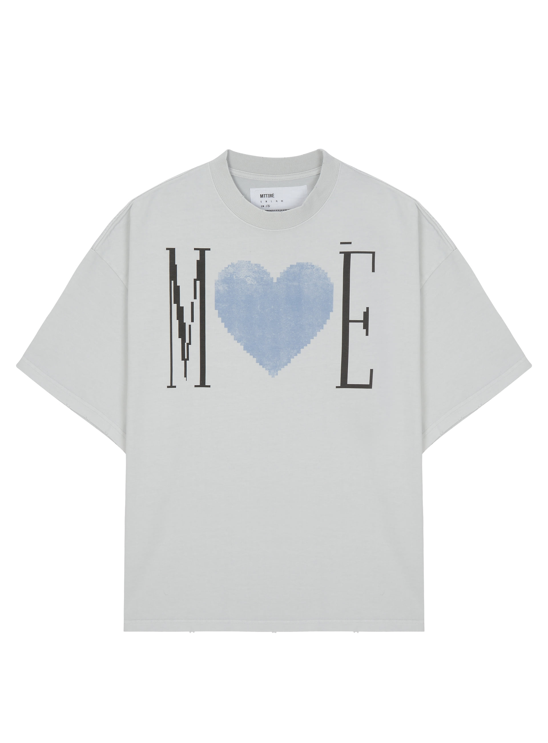 MTTIRÉ MÉ VINTAGEHEART OVERSIZED T-SHIRT MÉ VINTAGE HEART OVERSIZED T-SHIRT / LIGHT GRAY - MTTIRE