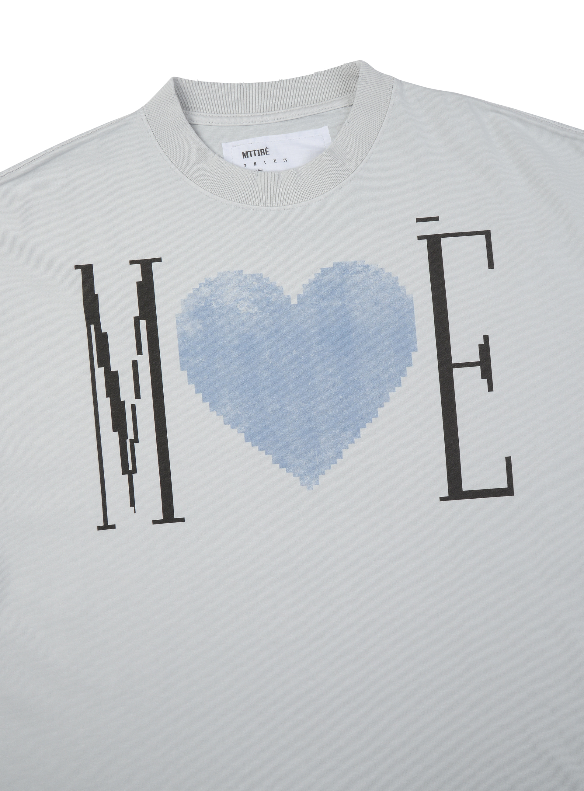 MÉ VINTAGE HEART OVERSIZED T-SHIRT / LIGHT GRAY - MTTIRE