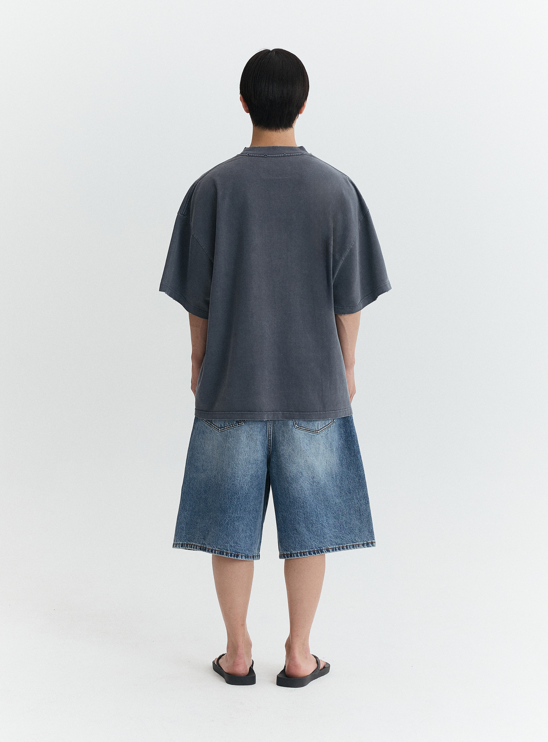 MÉ VINTAGE HEART OVERSIZED T-SHIRT / NAVY - MTTIRE