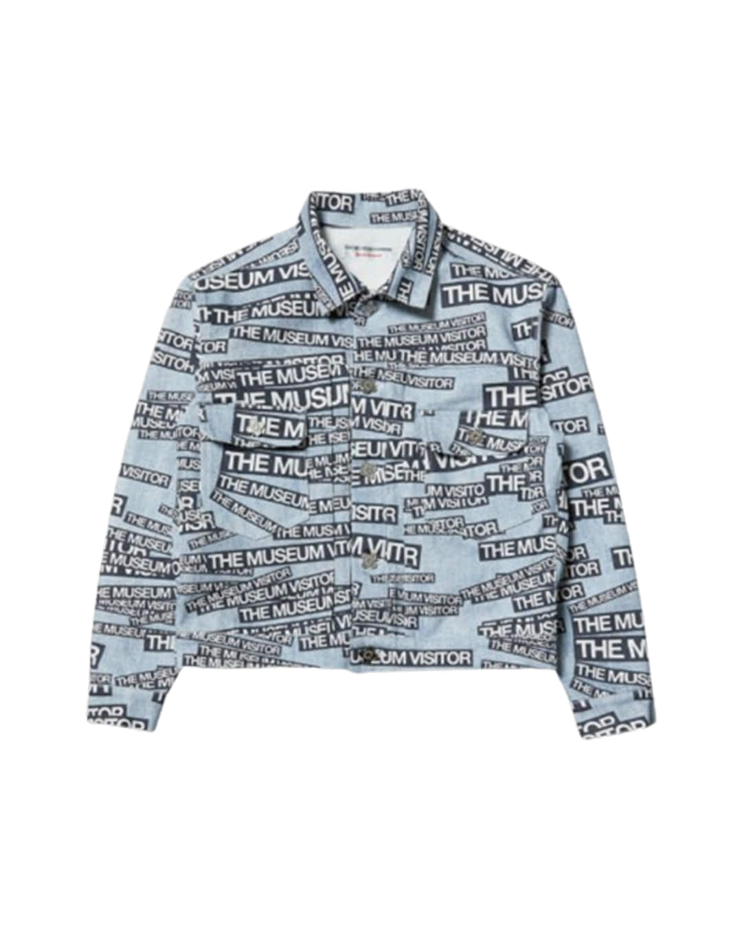 THE MUSEUM VISITOR LOGO PRINTED TRUCKER JACKET (SKY BLUE) - 더 