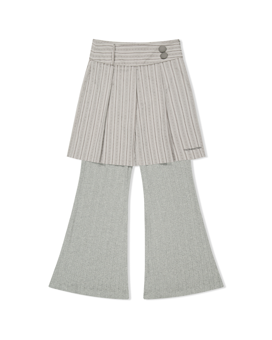 LAYERED SKIRT PANTS (GREY) - 더 뮤지엄 비지터