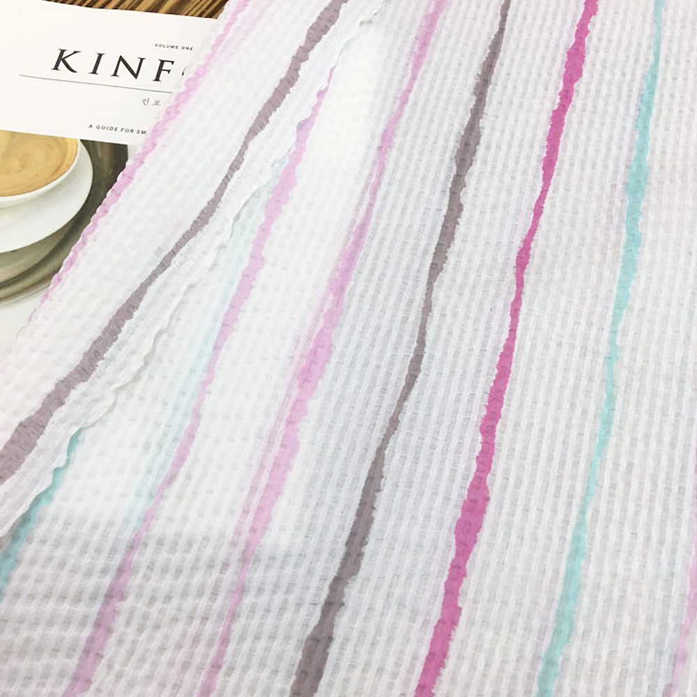 면 리플 60수 썸머 스트라이프 핑크 | 릴리패브릭