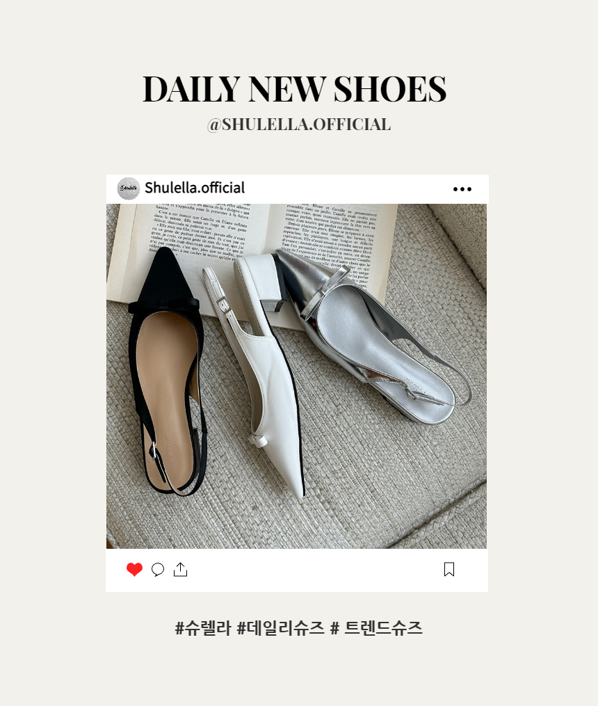 페미닌 리본 스틸레토 러블리 쿠션 슬링백 힐 4cm 상세 이미지 1