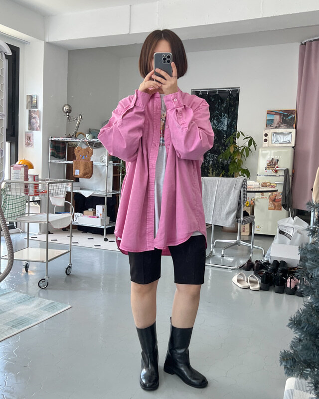 앞줄 바이커 팬츠 ( 블랙 ) 밴딩 폴리 스판 상세 이미지 8