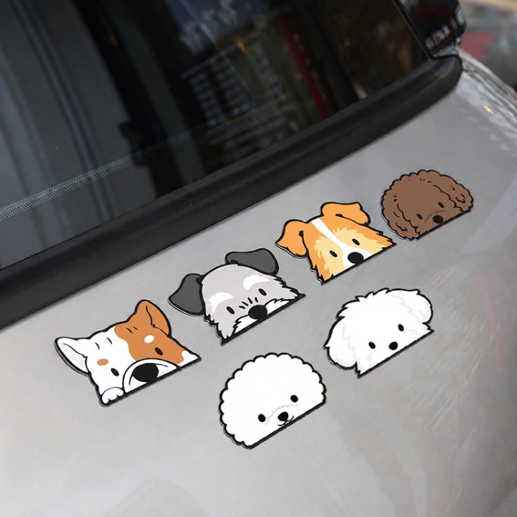 강아지 차량용 탈부착 자석스티커 마그넷 냉장고자석 미니쿠퍼