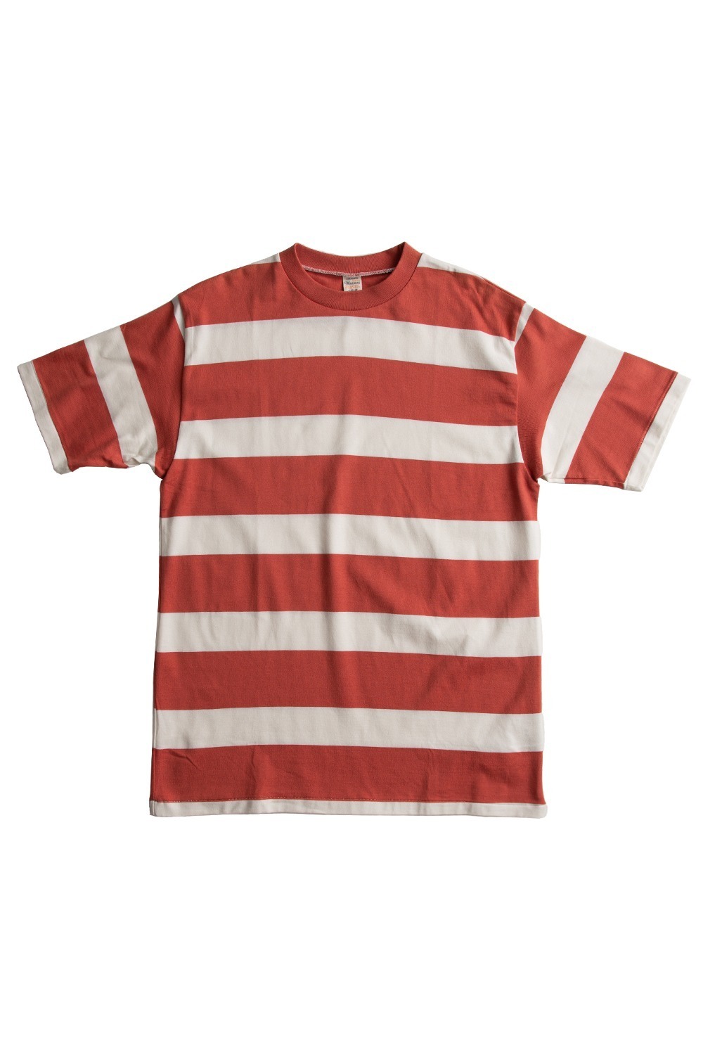 LOT 4089 SHORT SLEEVE 3X2 INCH BORDER T RED/WHITE