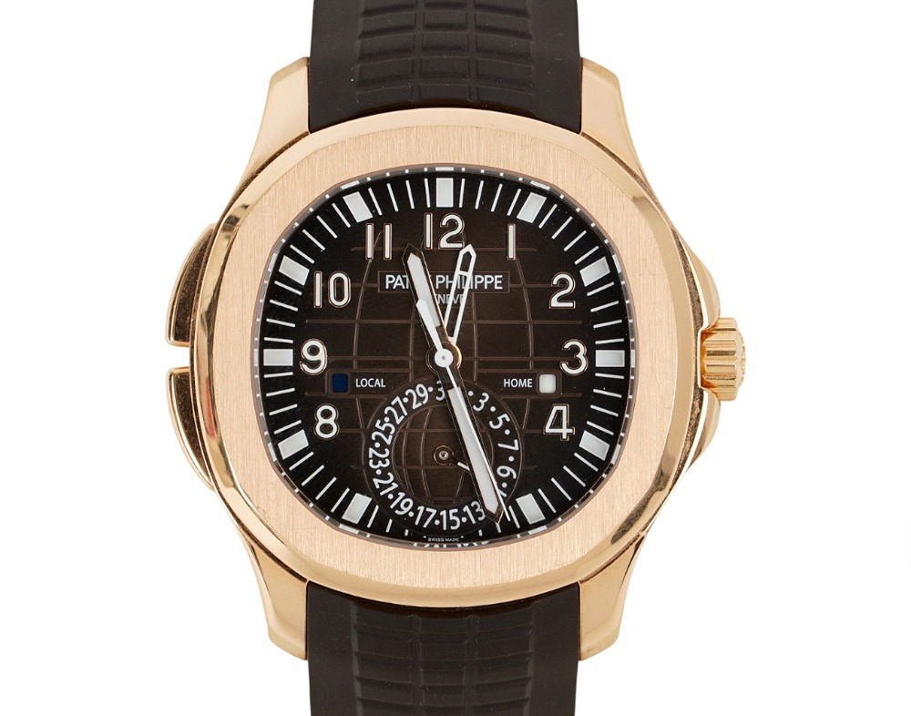 아쿠아넛 40mm 트래블 타임 로즈골드 브라운 다이얼 다크 브라운 5164R-001
