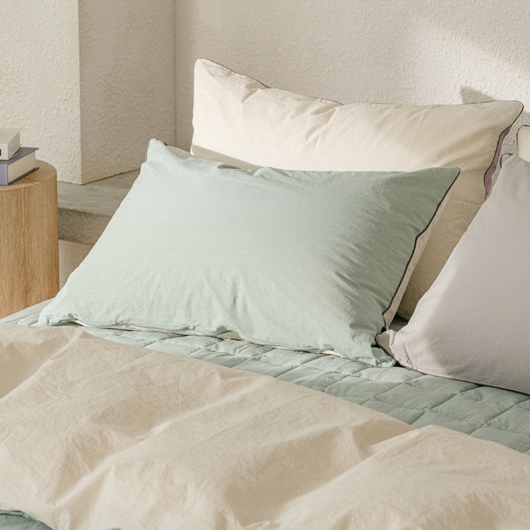Scotch 60-count High-density Washed Cotton Pillow Cover mint 50x70