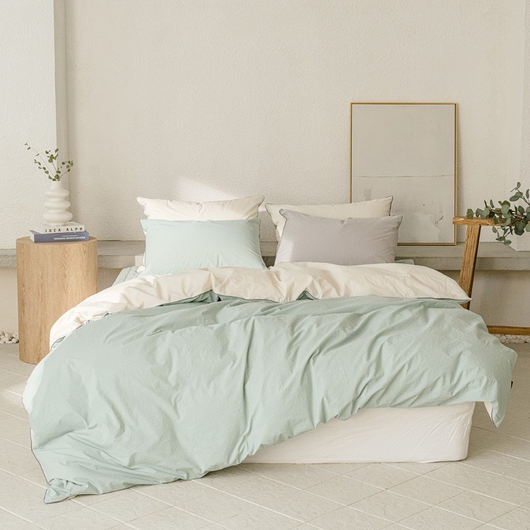 Scotch 60-count High-density Washed Cotton Duvet Cover mint Single / Queen / King